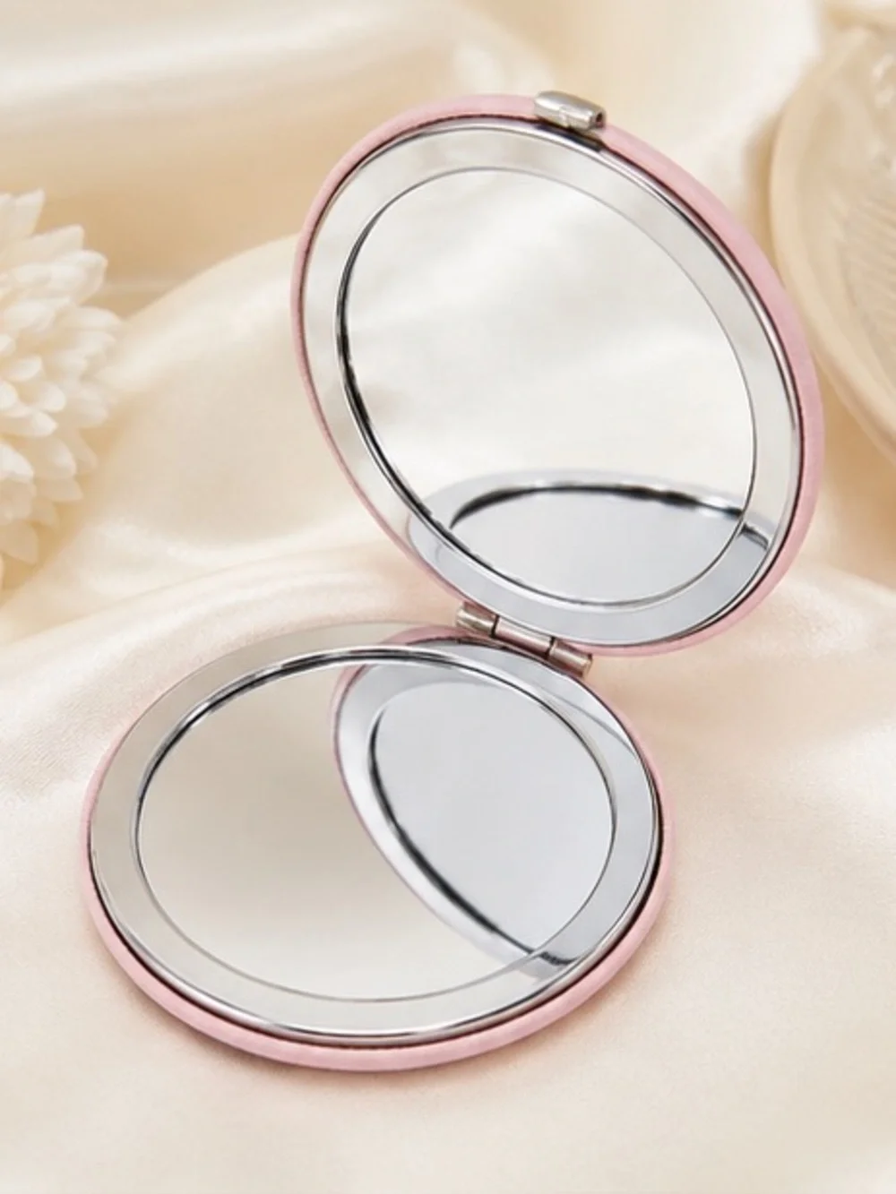Pink Bee Compact Mirror Double-Sided Travel Vanity Mirror